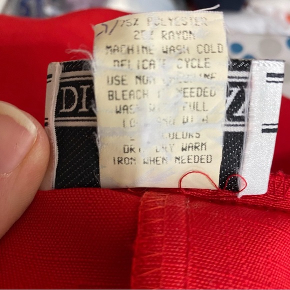 Diana Fay Vintage Classic Red Tea Length Pleated Button Front Skirt - Picture 8 of 9